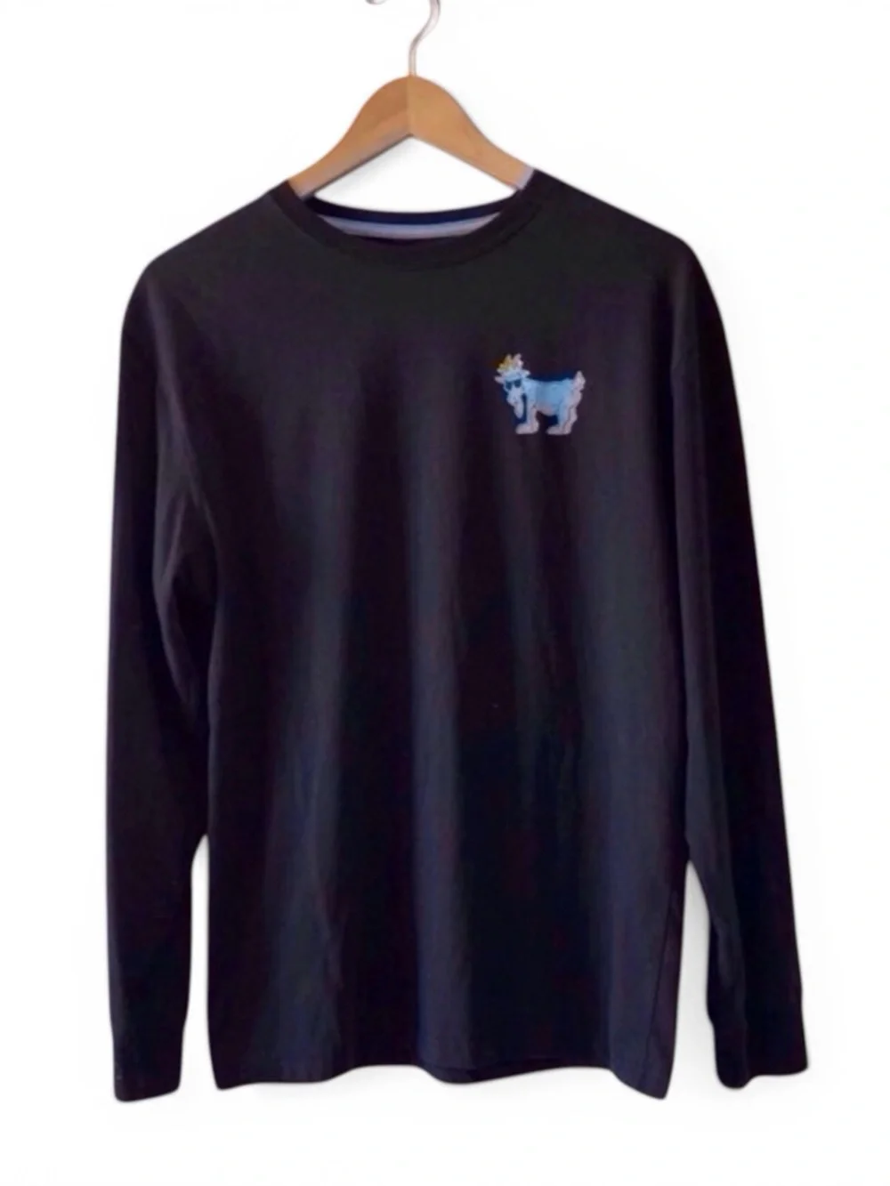 GOAT USA Long Sleeve Tee Black Goat Back Graphic Chest Logo Size M - Picture 2 of 13